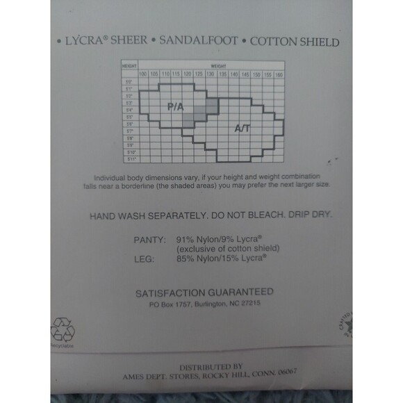 Vintage Liz Thomas Silken Sheers Reinforced Top Pantyhose Avg/Tall Navy Sandal - Picture 7 of 7